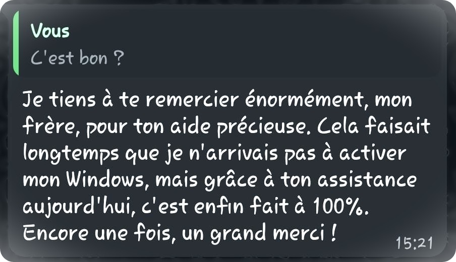 Capture d'écran témoignage client